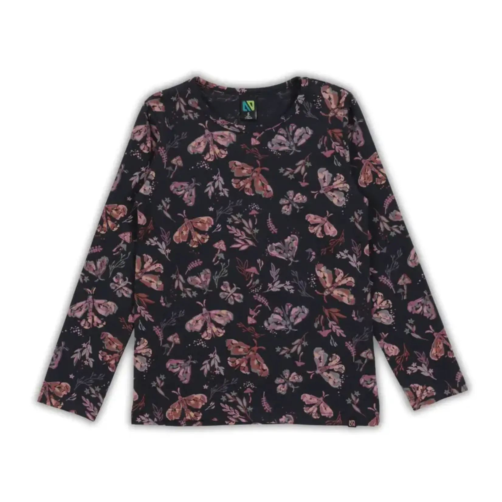 Nanö NANÖ -  Navy Long Sleeve T-shirt with Butterfly Print 'Monde fantastique'