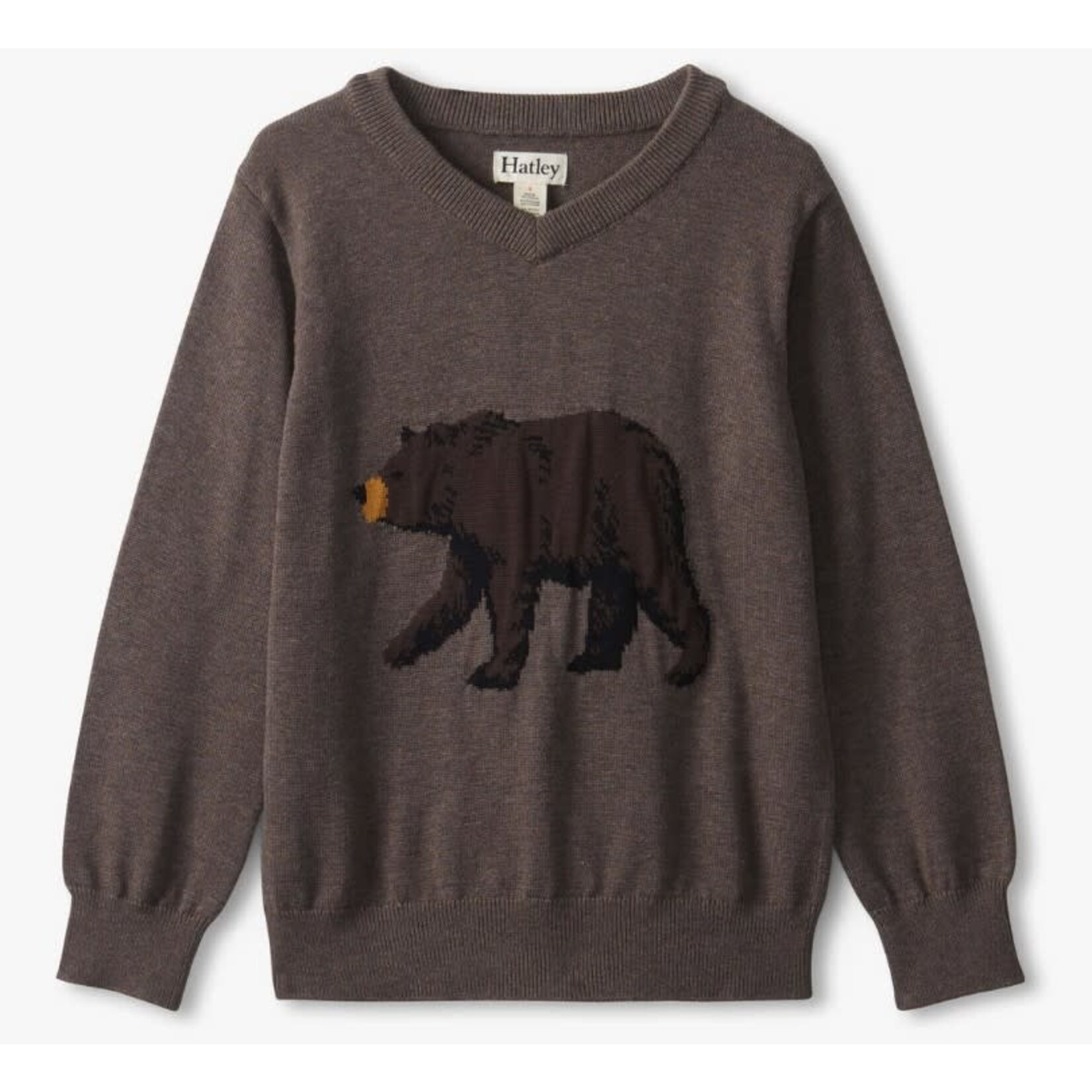 Hatley HATLEY - Brown Bear V-Neck Knit Sweater