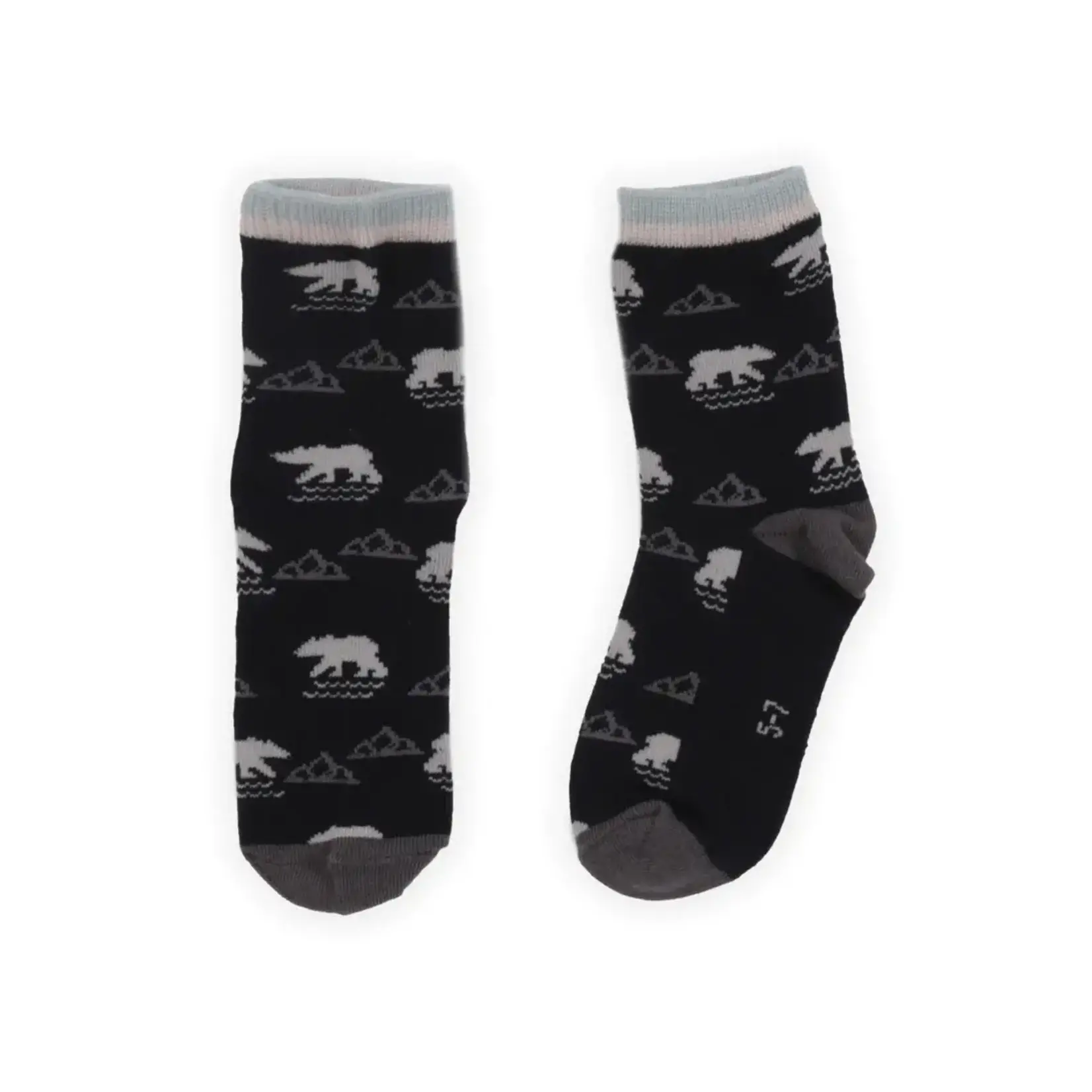 Nanö NANÖ -Black Socks With Polar Bear Pattern 'Boréal'