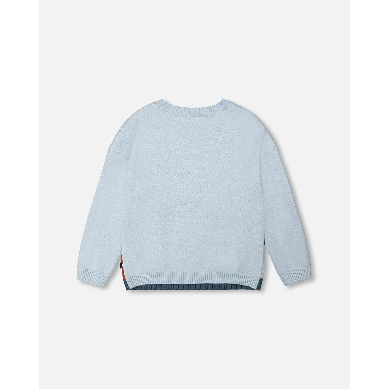 Deux par Deux DEUX PAR DEUX - Jacquard Sweater Blue Sky With Forest Fawn Pattern 'Apples & Fawn'