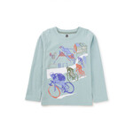 Tea Collection TEA COLLECTION - T-Shirt à manches longues bleu pâle 'Tour de France'