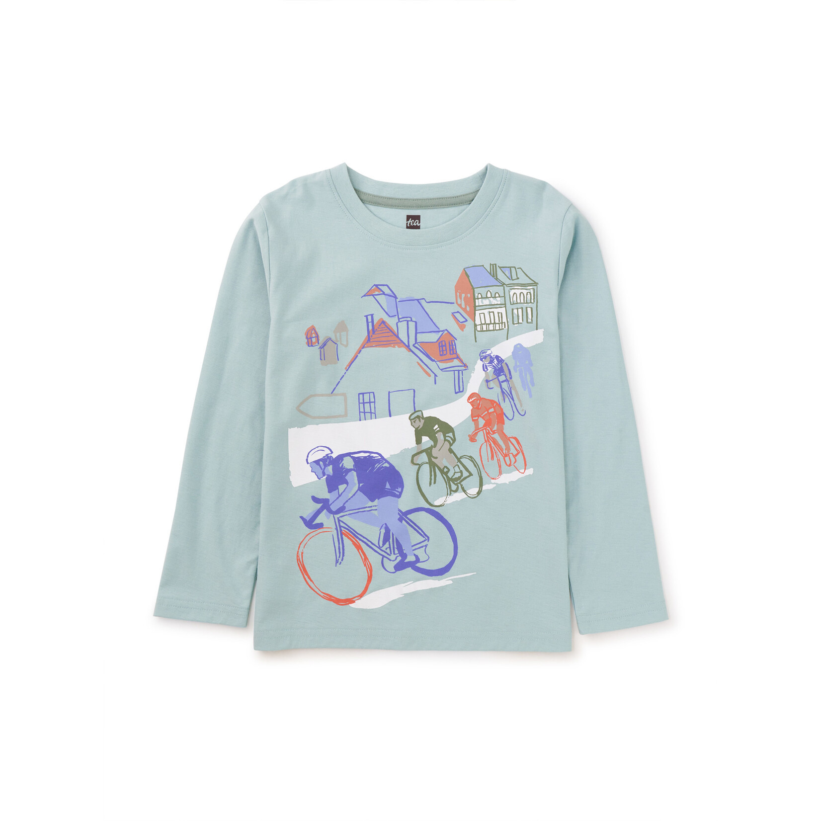Tea Collection TEA COLLECTION - Light blue longsleeve graphic t-shirt 'Tour de France'
