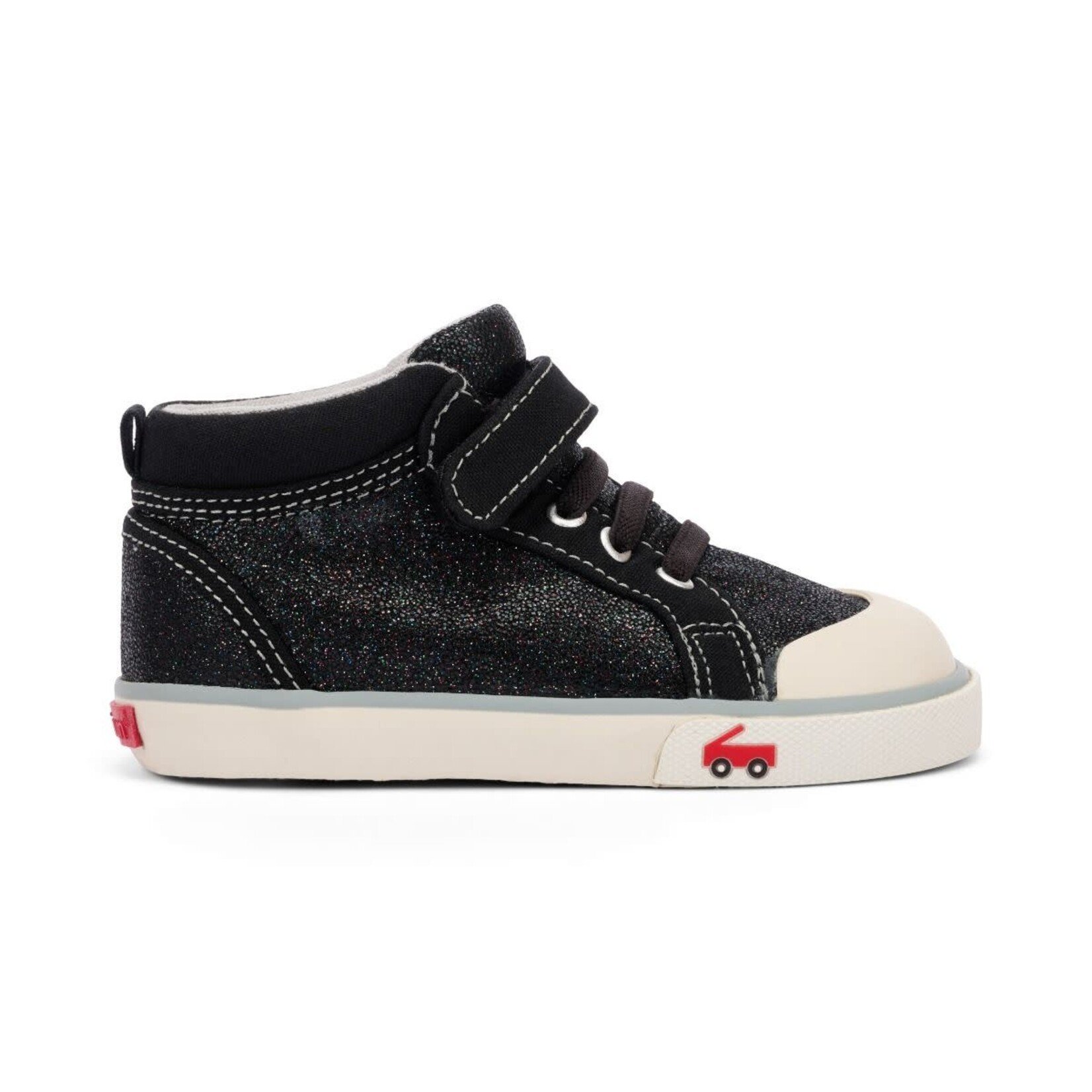 See Kai Run SEE KAI RUN - High Top Sneakers 'Peyton - Black Glitter Leather'