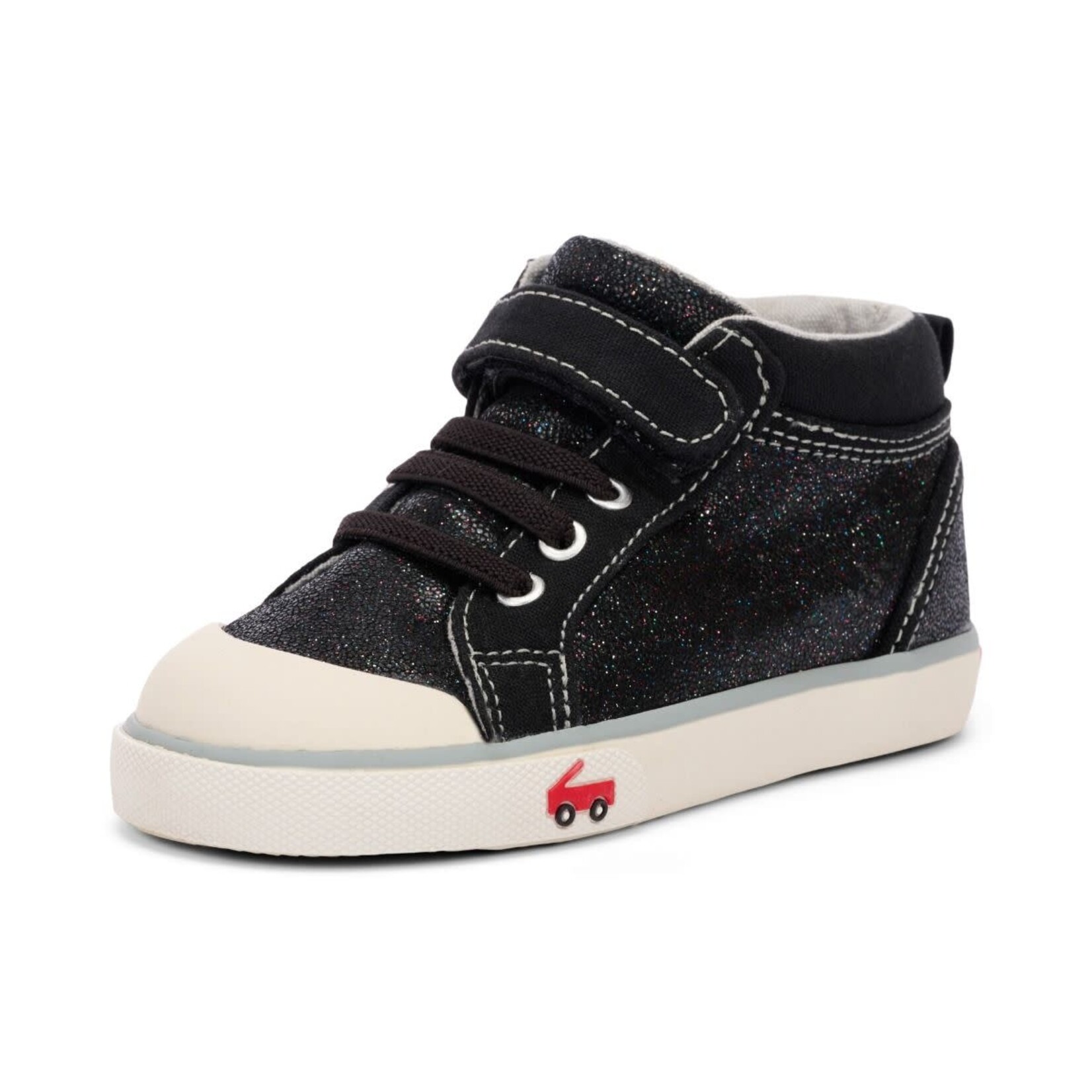 See Kai Run SEE KAI RUN - High Top Sneakers 'Peyton - Black Glitter Leather'