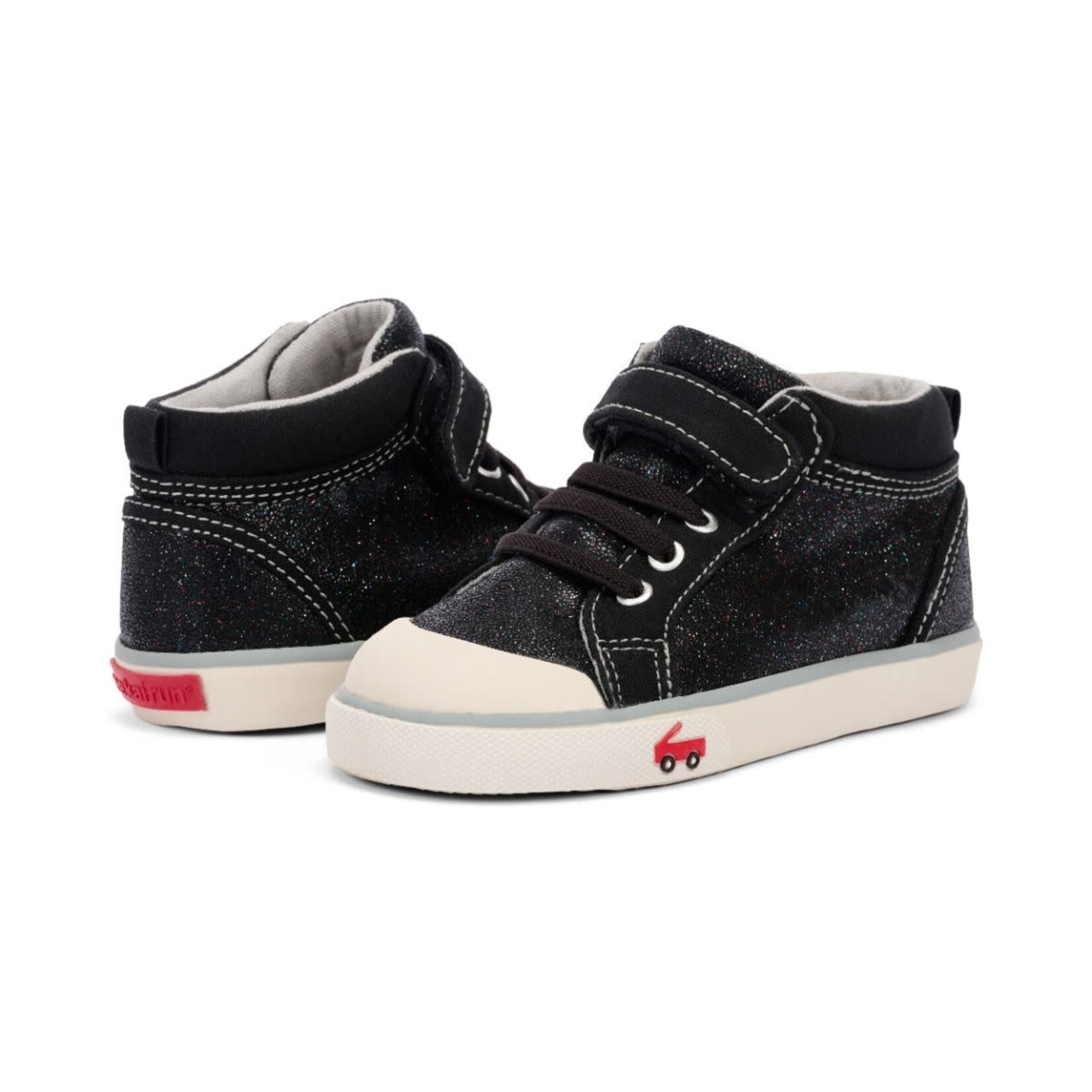 See Kai Run SEE KAI RUN - High Top Sneakers 'Peyton - Black Glitter Leather'