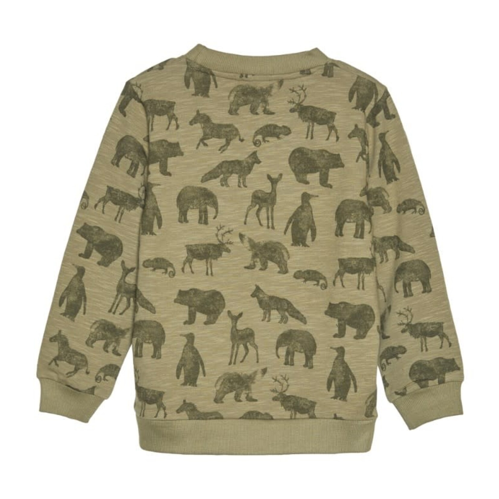 Minymo MINYMO - Olive Long Sleeve T-shirt with Wild Animal Design