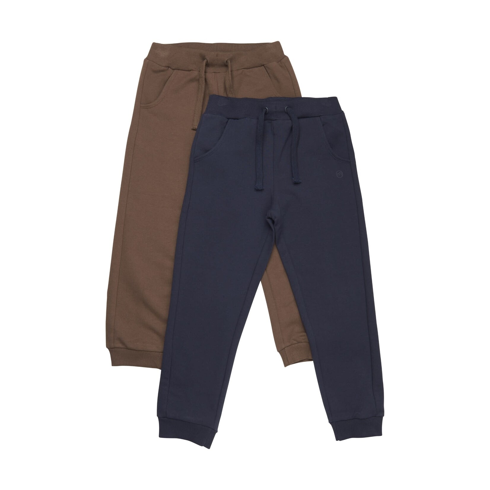 Minymo MINYMO - Set of 2 organic cotton jogging pants - navy blue and chocolate