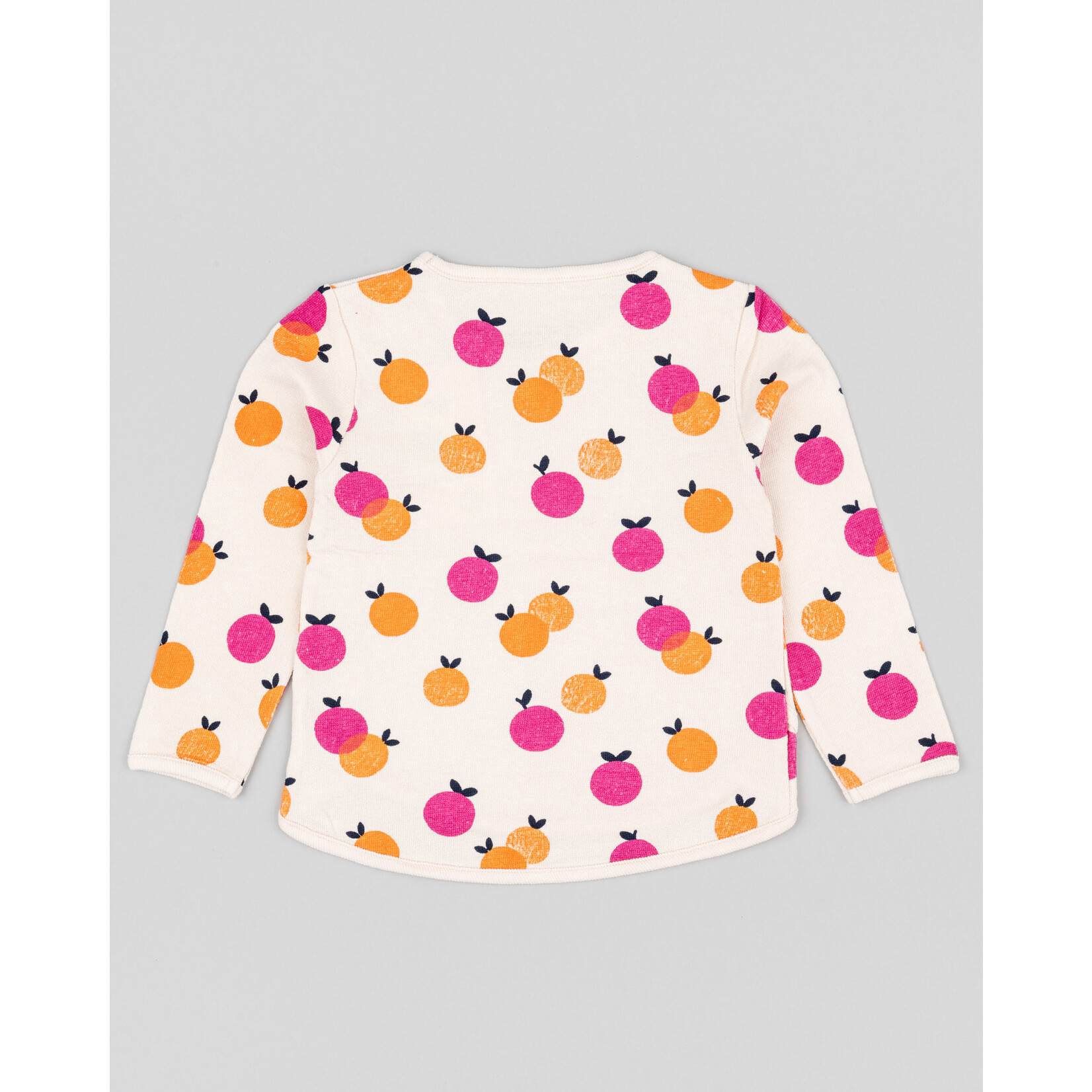 LOSAN Light terry cloth sweater with orange and pink fruit print