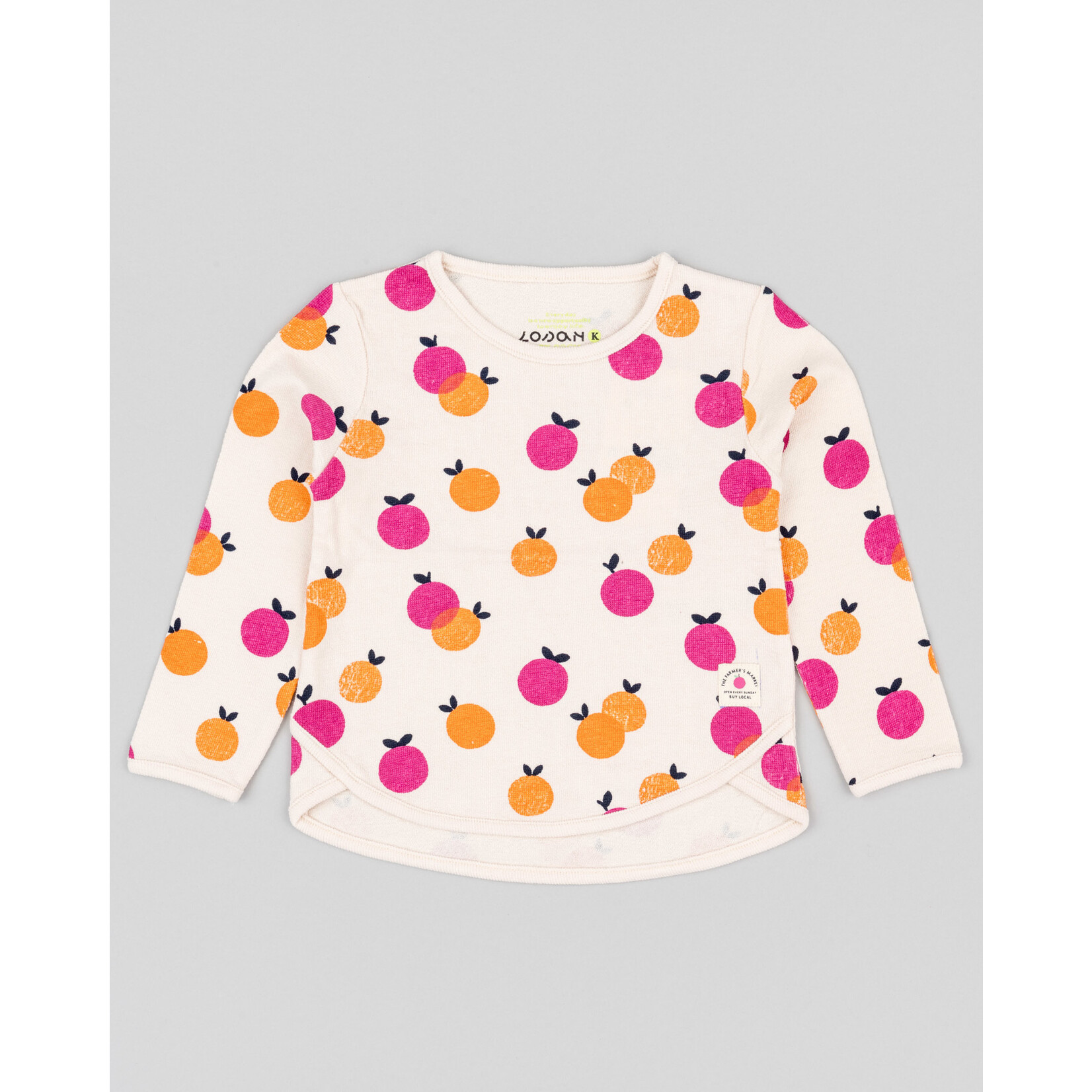 Losan LOSAN - Light terry cloth sweater with orange and pink fruit print