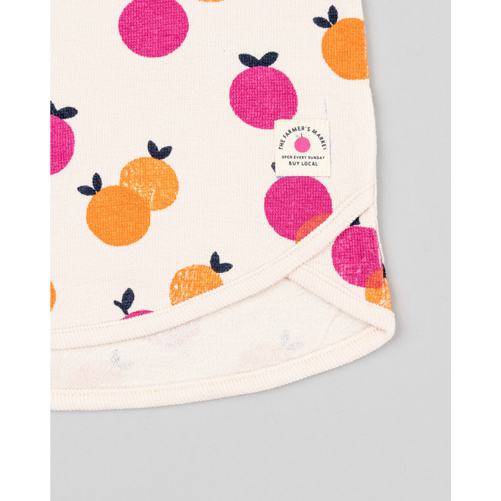 LOSAN Light terry cloth sweater with orange and pink fruit print