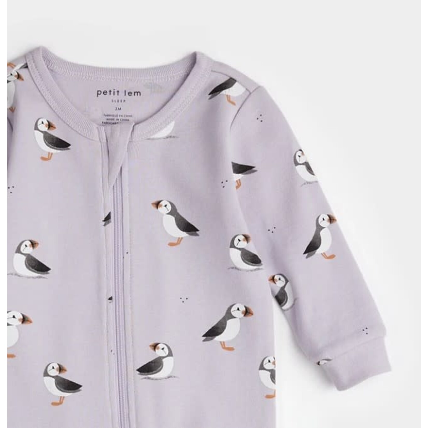 Petit Lem PETIT LEM - Lilac Footed Pyjama with Puffin Print