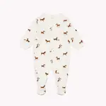 Petit Lem PETIT LEM - Pyjama de bébé blanc à imprimé 'Beagle'