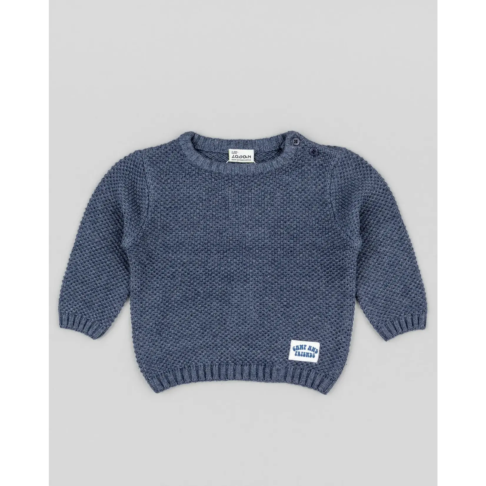Losan LOSAN - Plain navy blue knitted sweater 'Camp and Friends'