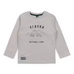 Nanö NANÖ -  Light heather grey longsleeve t-shirt with embossed polar bear appliqué  'Boréal'