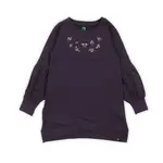 Nanö NANÖ - Dark purple longsleeve tunic with embroidered flowers 'Monde fantastique'