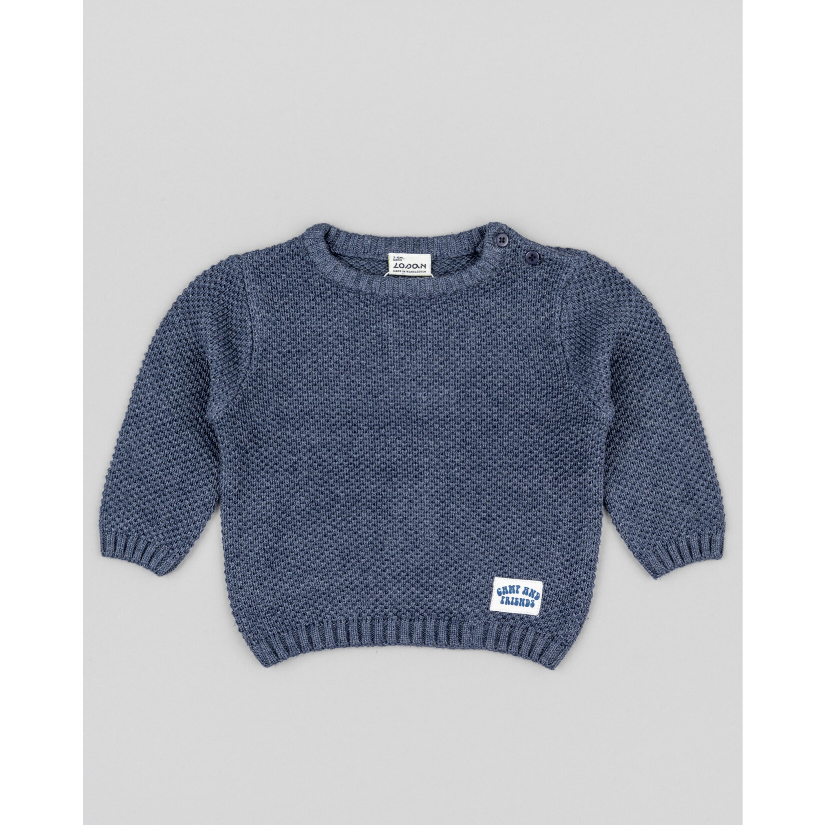 Losan LOSAN - Navy blue light-knit sweater 'Camp friends'