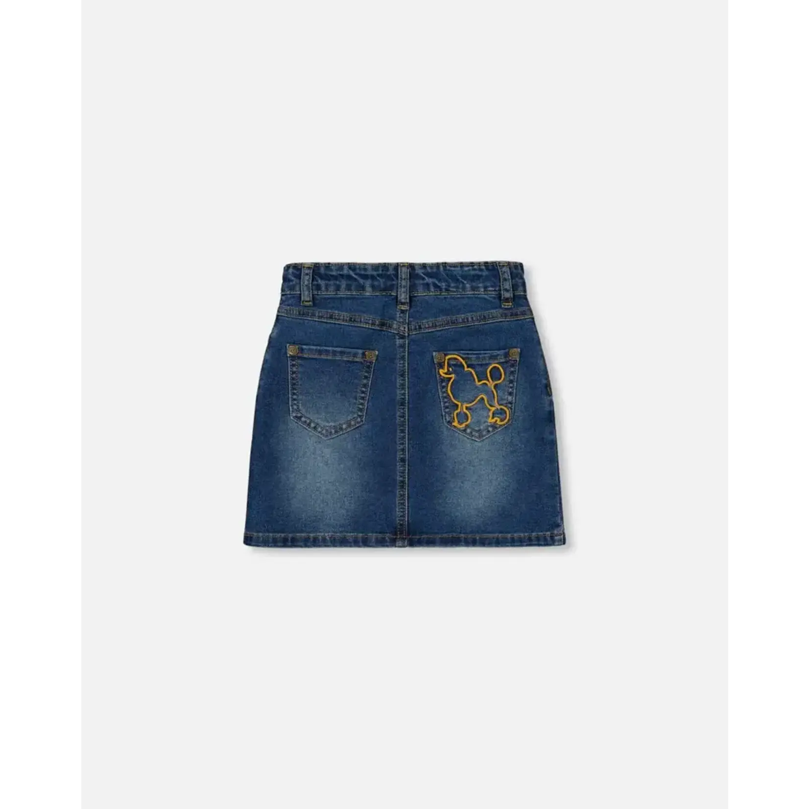 Deux par Deux DEUX PAR DEUX - Denim Skirt With Embroidery