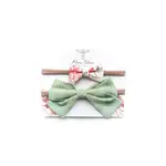 Mini Totem MINI TOTEM - 2 headbands with bows 'Claire' - Small floral bow and large green polka dot bow