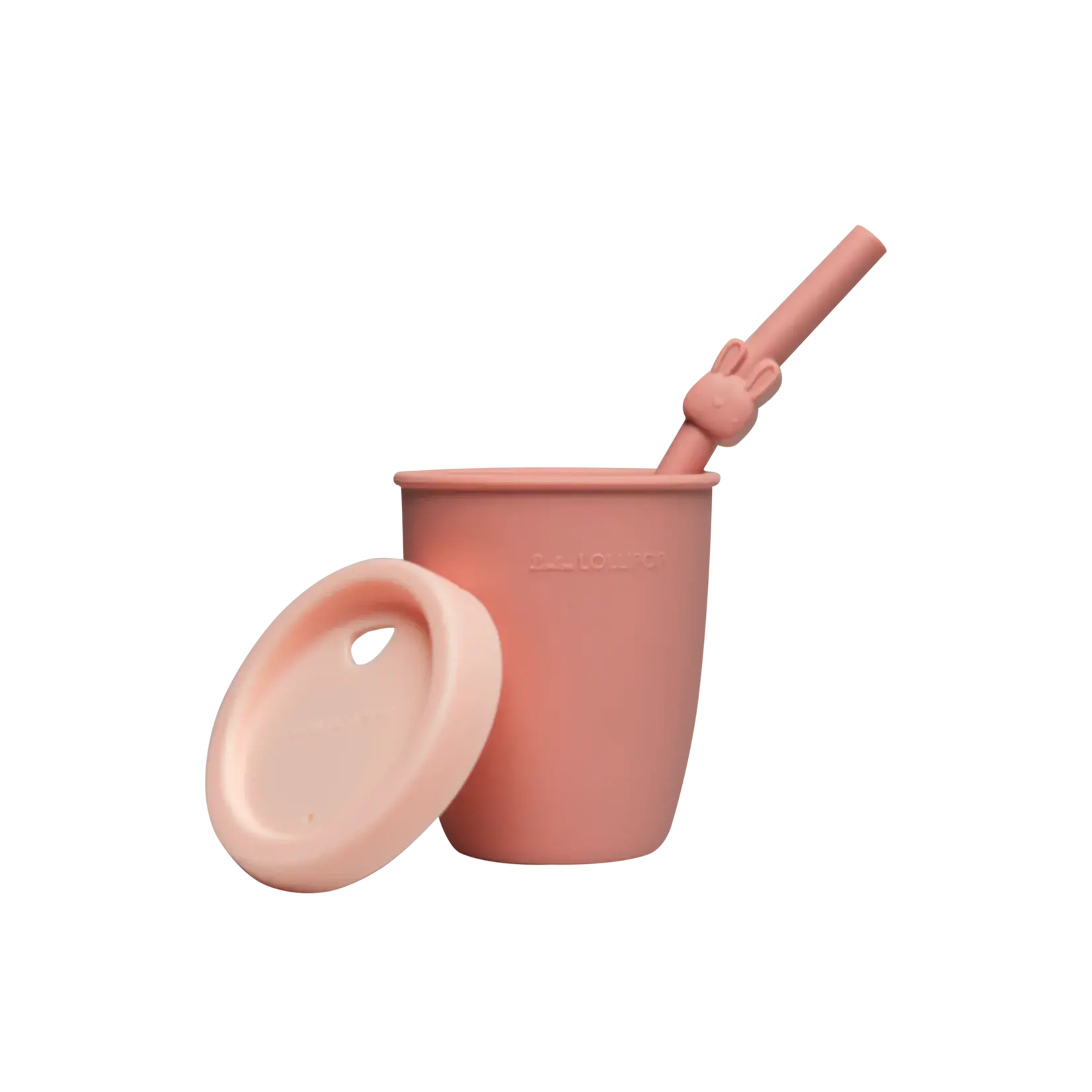 Loulou Lollipop LOULOU LOLLIPOP - Kid's Silicone Cup & Straw set- Bunny Blush pink