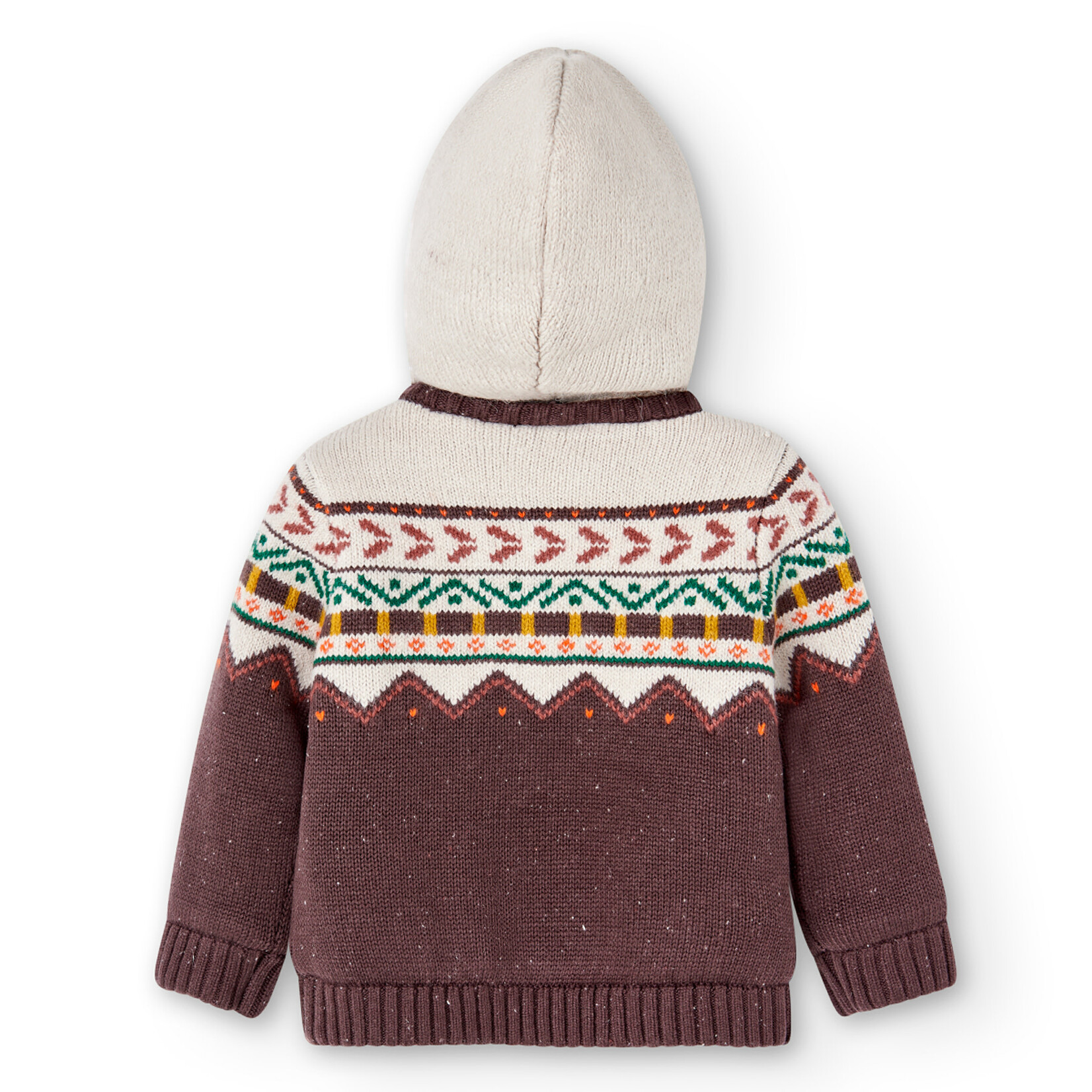 Boboli BOBOLI - Veste prune doublée à capuche avec motif péruvien coloré