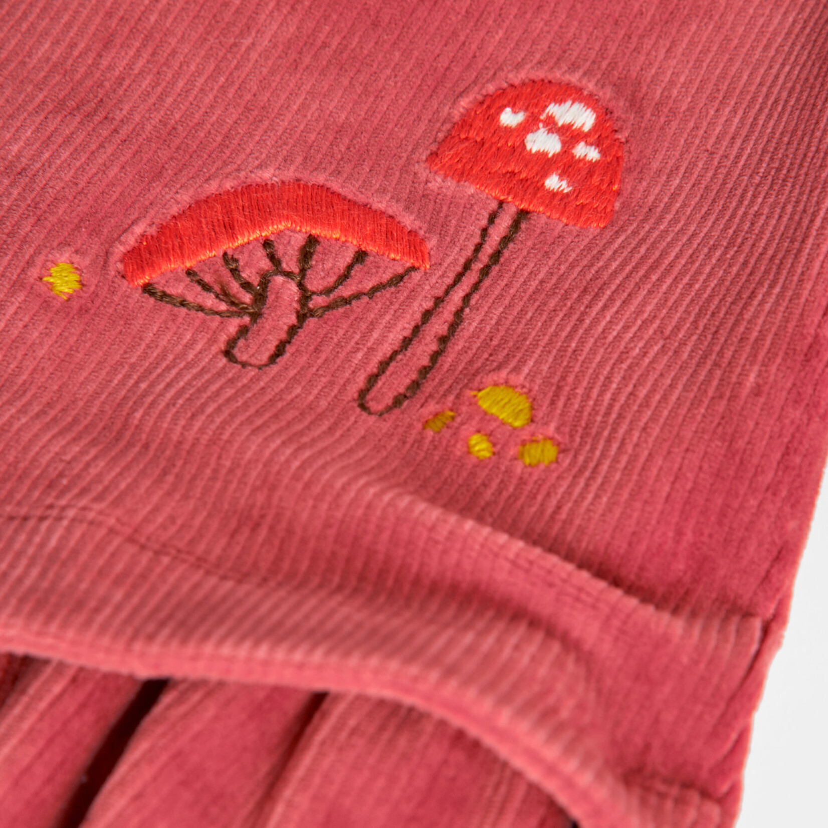 Boboli BOBOLI - Pink corduroy dress with mushroom print