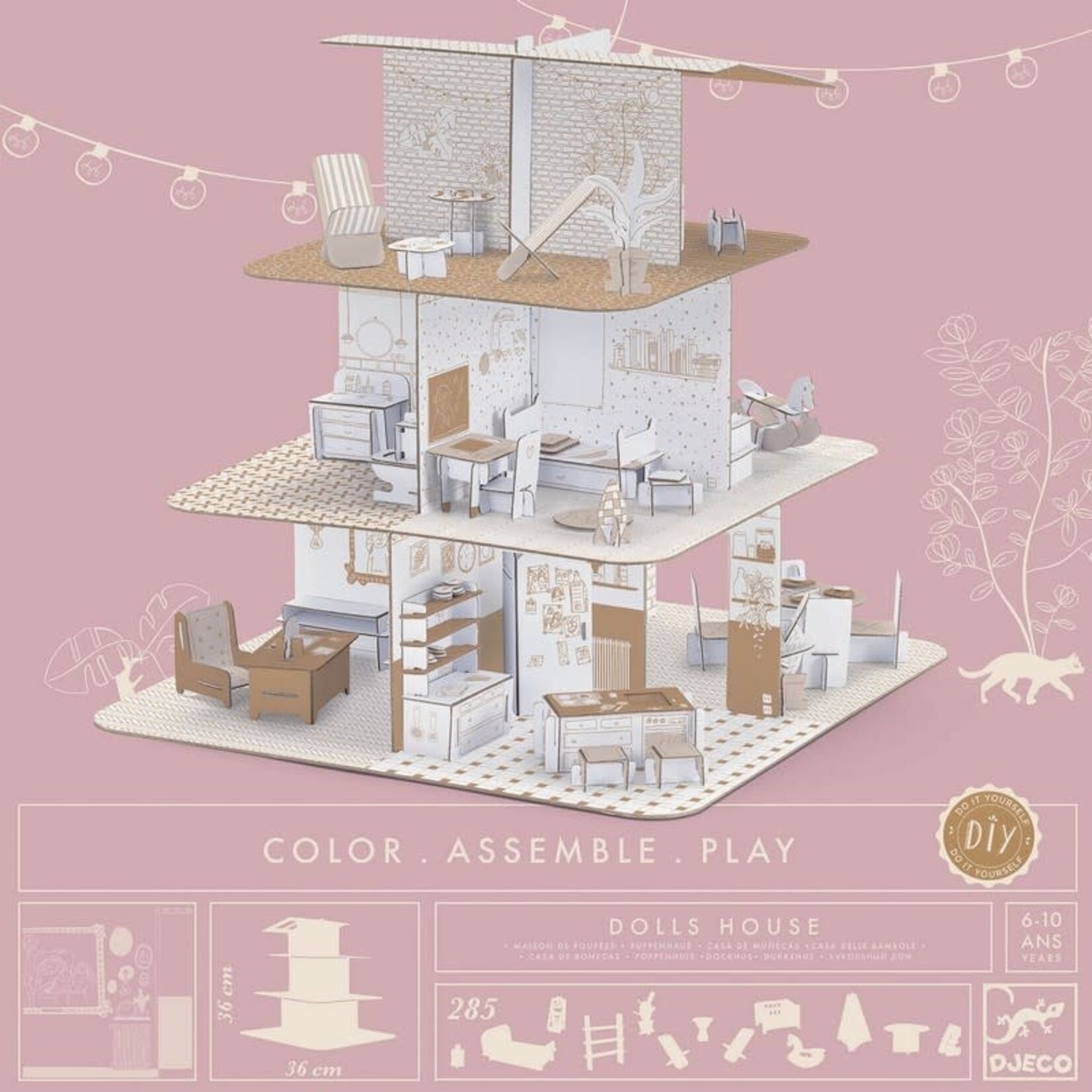 Djeco DJECO - Maison de poupée 'Color Assemble Play '
