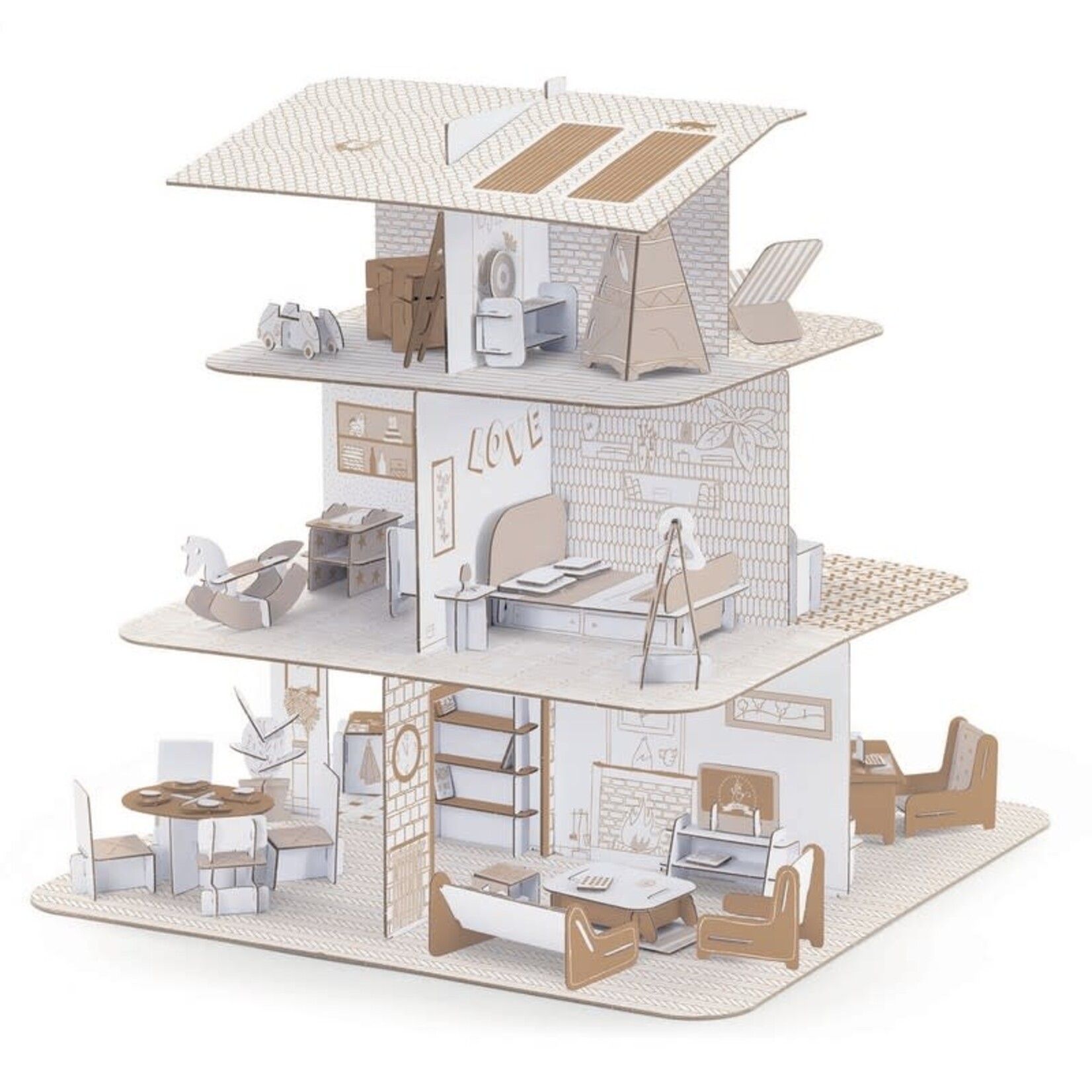 Djeco DJECO - Maison de poupée 'Color Assemble Play '