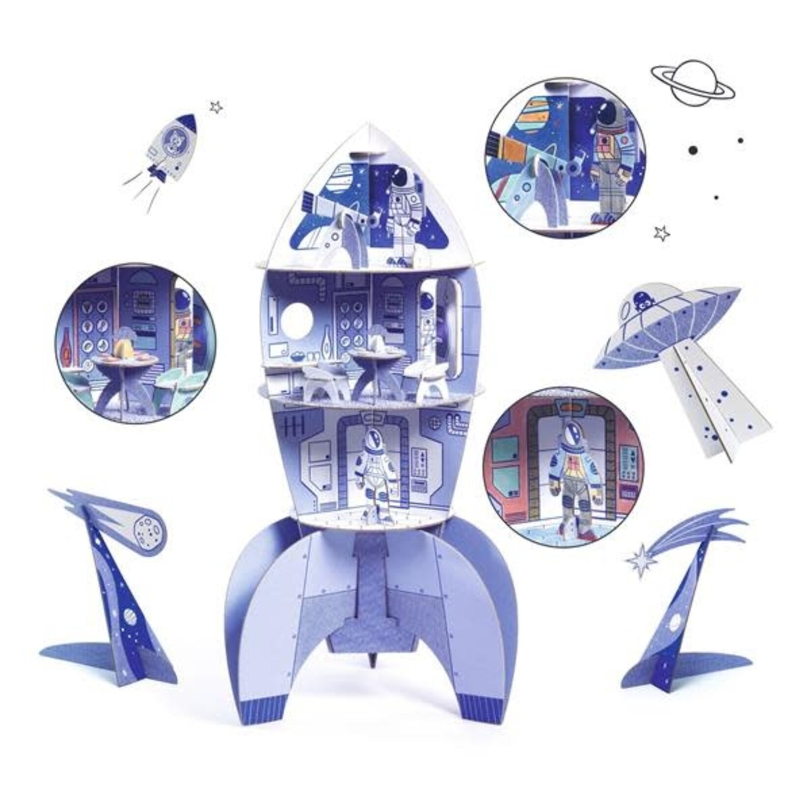 Djeco DJECO - 'Color Assemble Play' DIY Creative Kit - Space rocket