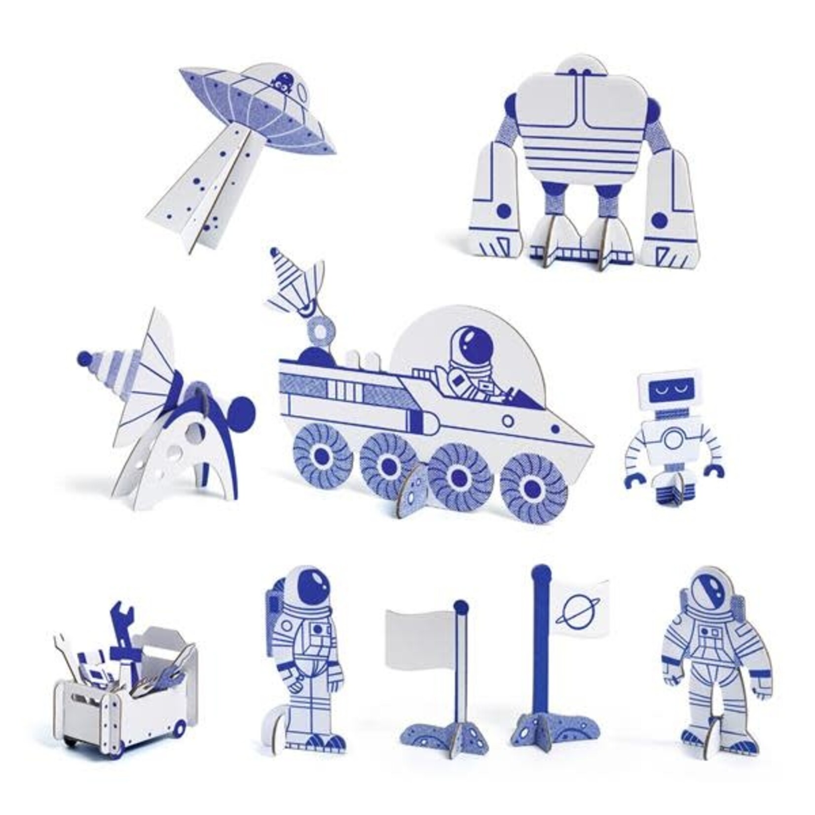 Djeco DJECO - 'Color Assemble Play' DIY Creative Kit - Space rocket
