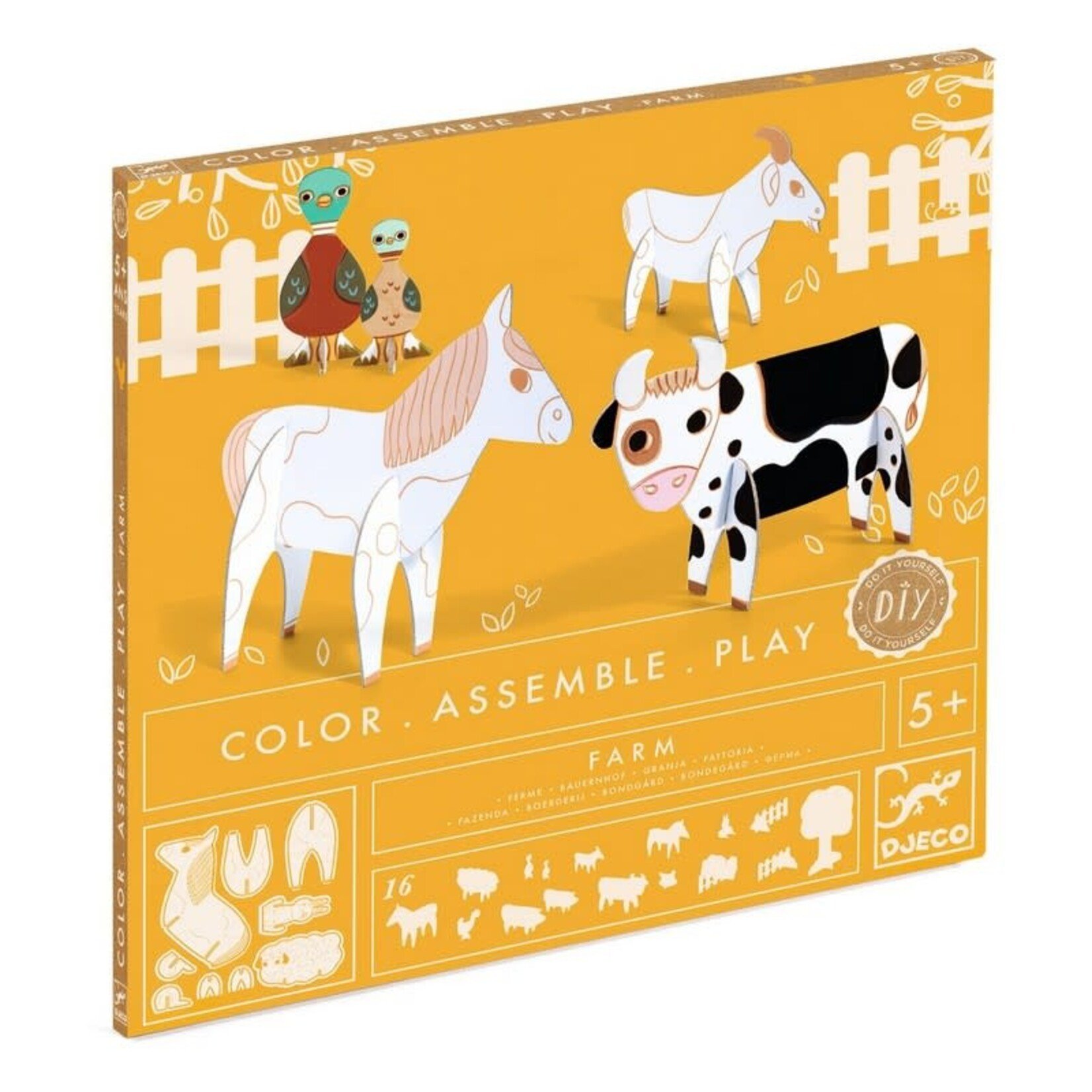 Djeco DJECO - Activité de bricolage 'Color Assemble Play' - Animaux de la Ferme