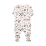 Coccoli COCCOLI - Pyjama une pièce pour bébé vert avec motif de paysage campagnard