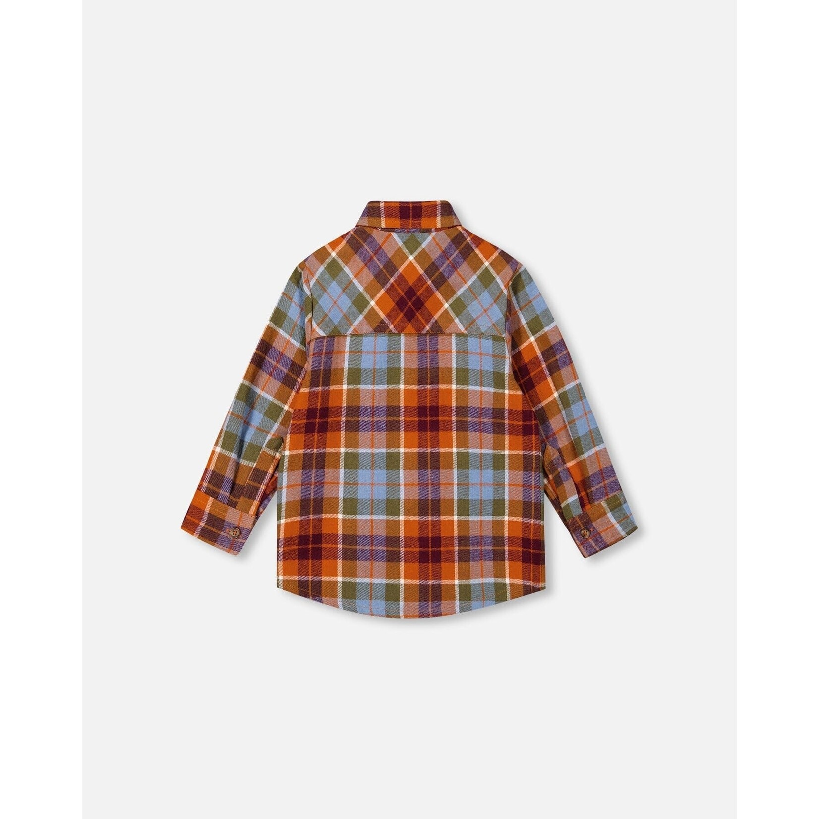 Deux par Deux DEUX PAR DEUX - Chemise en flanelle à carreaux orange et bleu