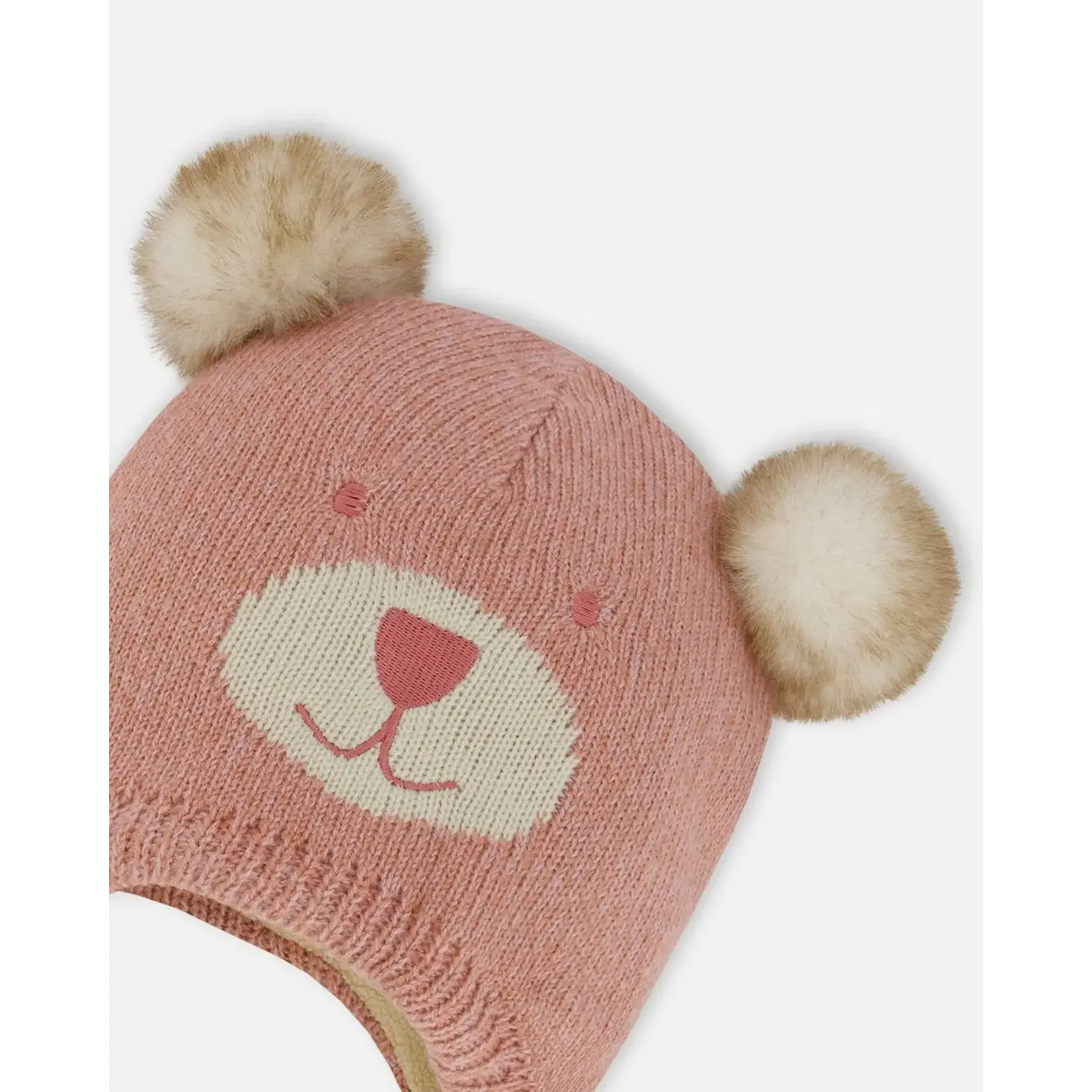 Deux par Deux DEUX PAR DEUX - Tuque péruvienne pour bébé en tricot rose ancien