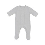 Mayoral MAYORAL - Pale gray cable knit footed romper