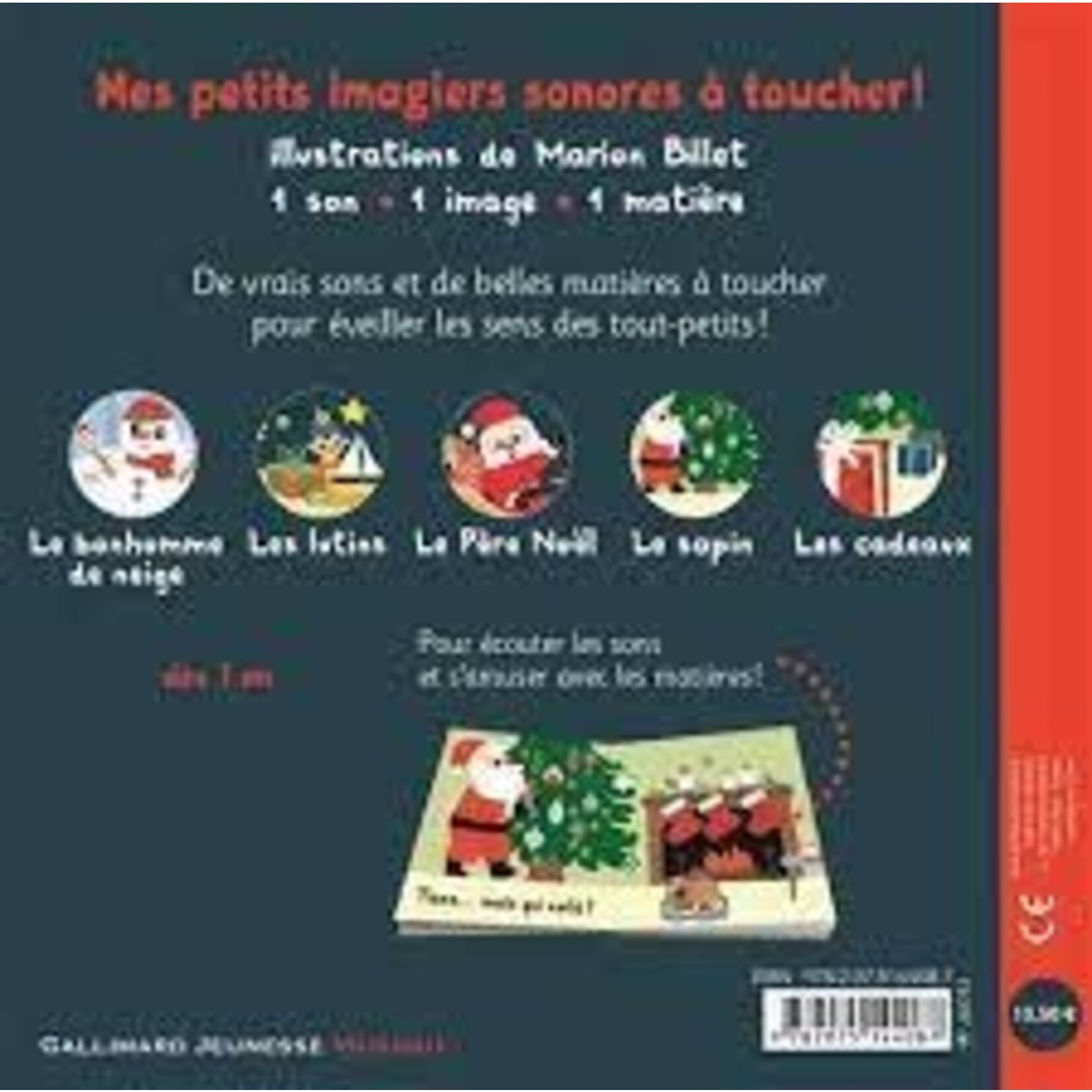 Gallimard Jeunesse (Éditions) GALLIMARD JEUNESSE - Mes imagiers sonores ( avec 5 sons et 5 matières à toucher)  - Oh Oh Oh! C'est Noël!