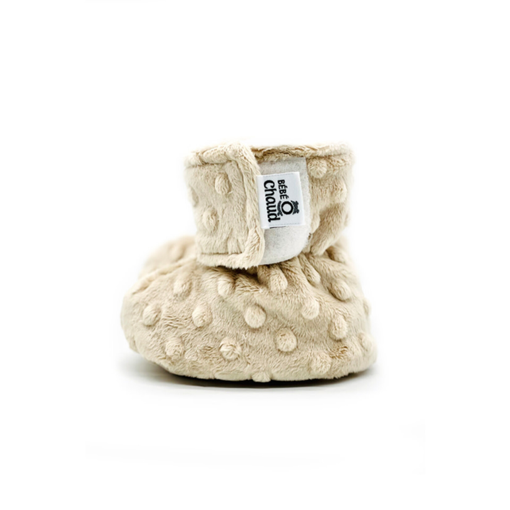 Bébé Ô Chaud BÉBÉ-O-CHAUD - Minky slippers with velcro - Latte