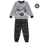 Nanö NANÖ - Heather gray pajama set with North Pole slide print