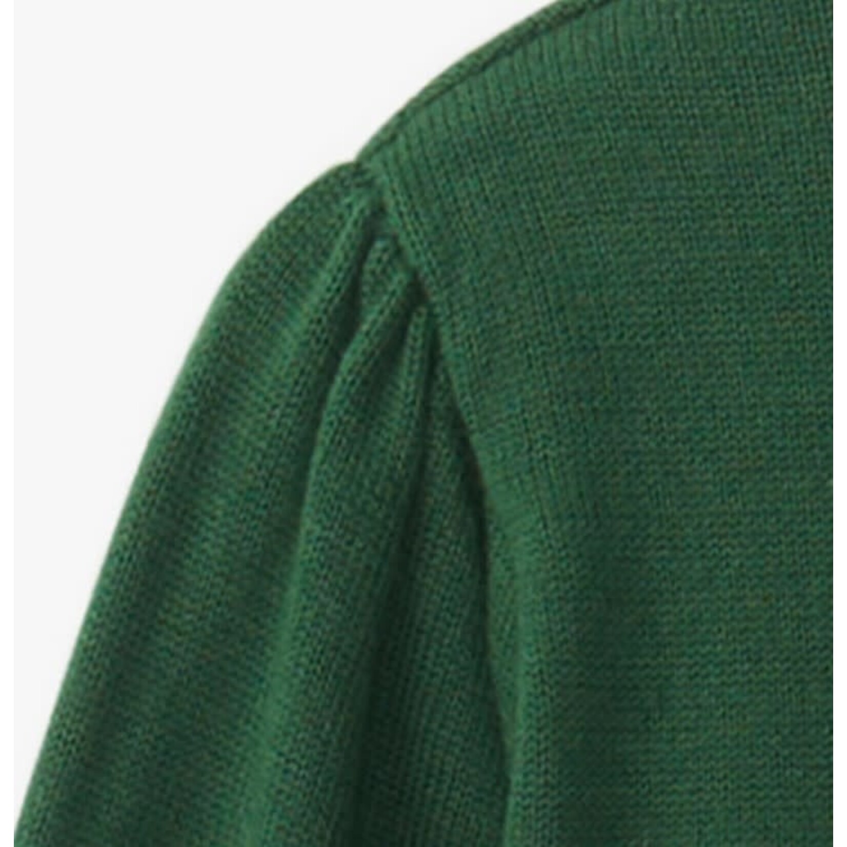 Hatley HATLEY - Chandail tunique en tricot vert forêt avec boucle dorée