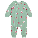 Miles the label MILES THE LABEL - Mint Green Santa Print Long Sleeve Jumpsuit