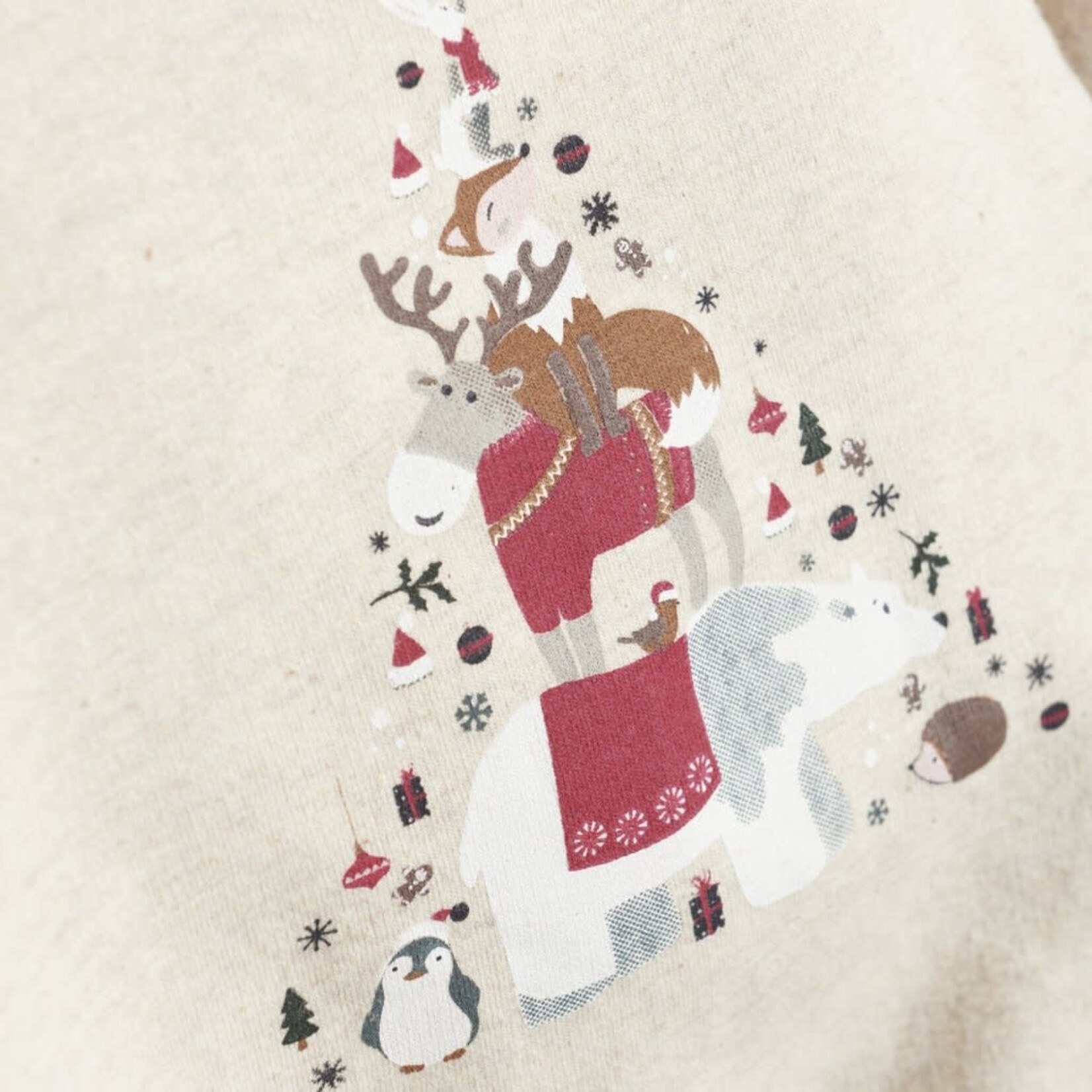 Minymo MINYMO - Sweat-shirt in oatmeal with Christmas animals