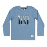 Northcoast NORTHCOAST - Longsleeve light blue t-shirt with snowboard appliqué 'Ski Life'