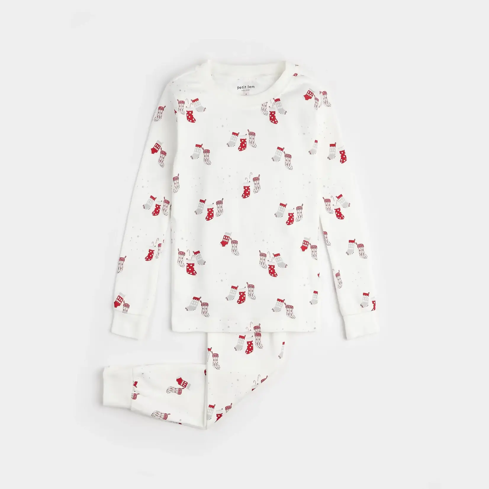 Petit Lem PETIT LEM - Off-White Christmas Stockings Print Pyjamas Set (2 pcs.)