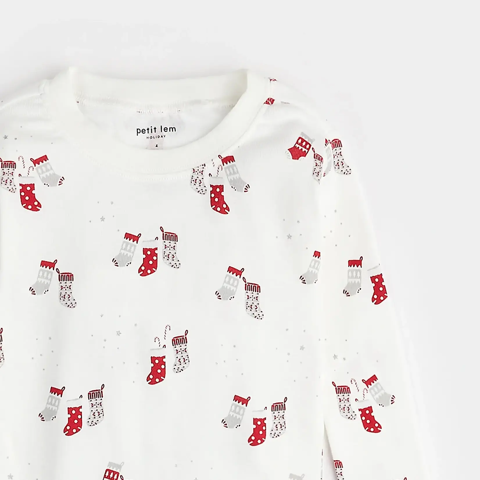 Petit Lem PETIT LEM - Off-White Christmas Stockings Print Pyjamas Set (2 pcs.)