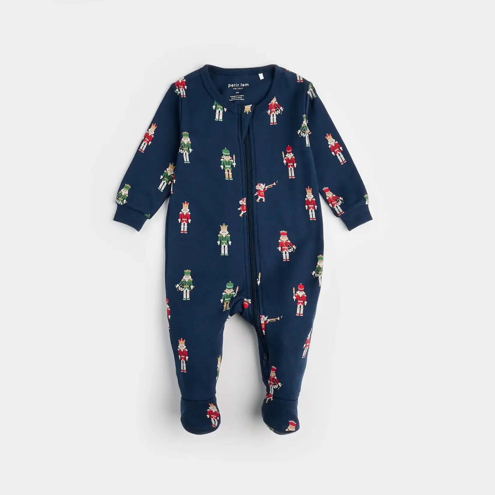 Petit Lem PETIT LEM - Pyjama de bébé marine à imprimé 'Casse-noisettes'