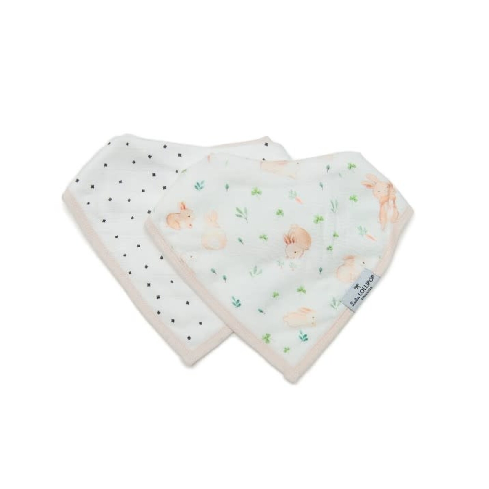 Loulou Lollipop LOULOU LOLLIPOP - Ensemble de 2 bavoirs bandana - Prairie de lapin