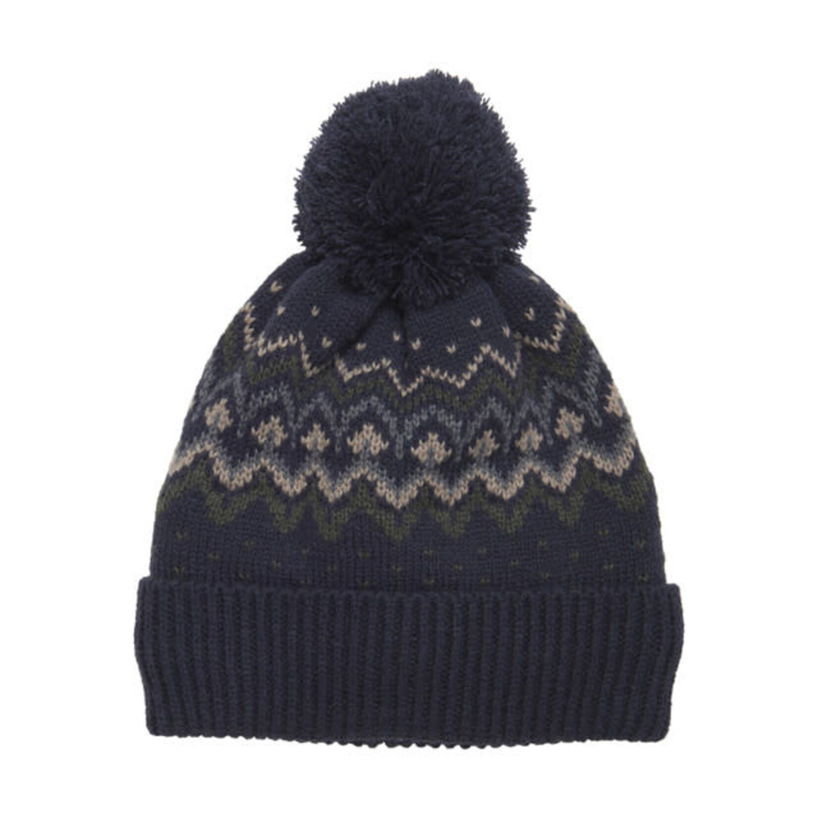 Color Kids COLOR KIDS - Tuque d'hiver en tricot marine et vert motif jacquard