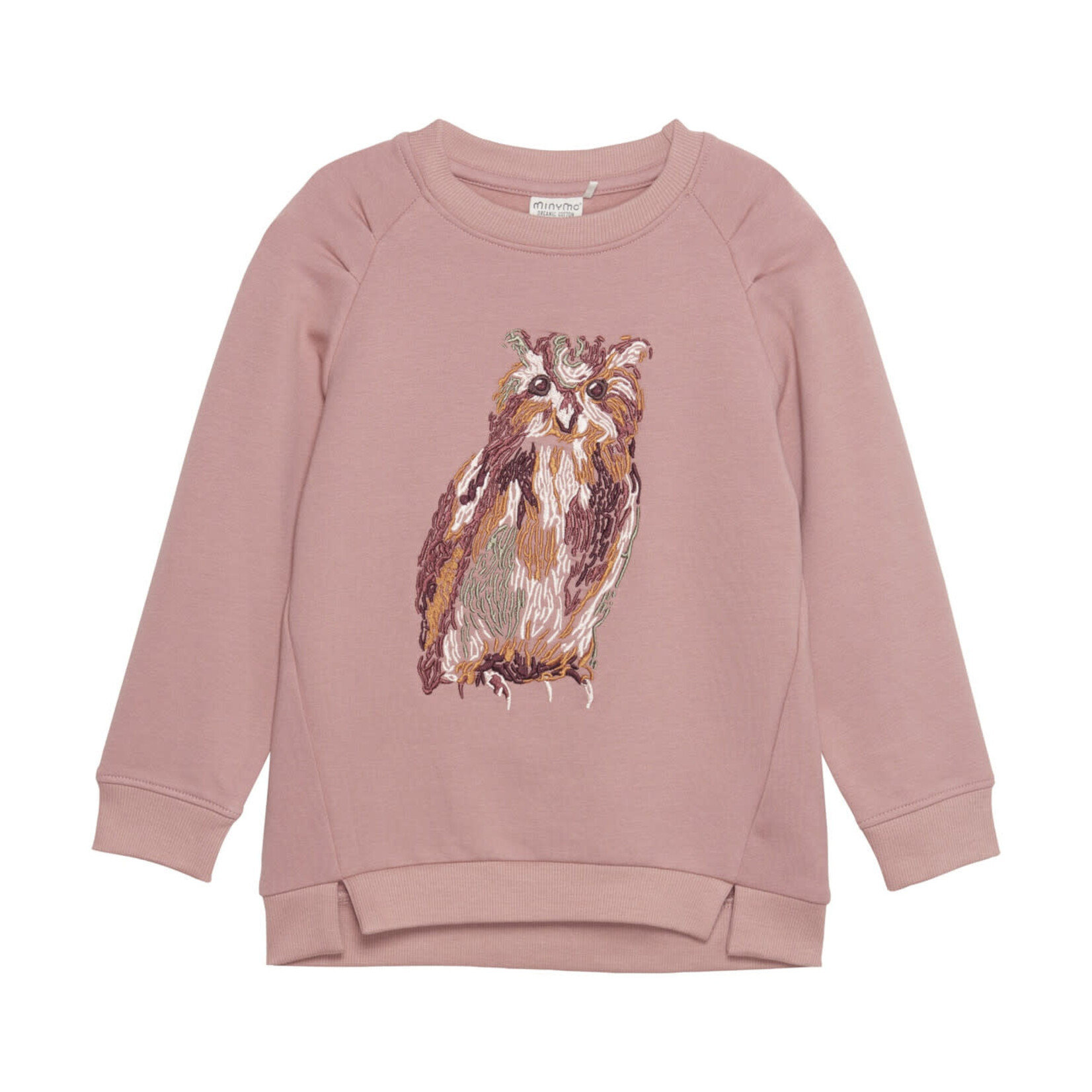 Minymo MINYMO - Light pink sweater with owl embroidery