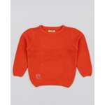 Losan LOSAN - Chandail tricot de mailles uni orange foncé 'Camp Friends'