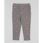 Losan LOSAN - Pantalon souple / Legging gris taupe avec imprimé de glands orange et roses