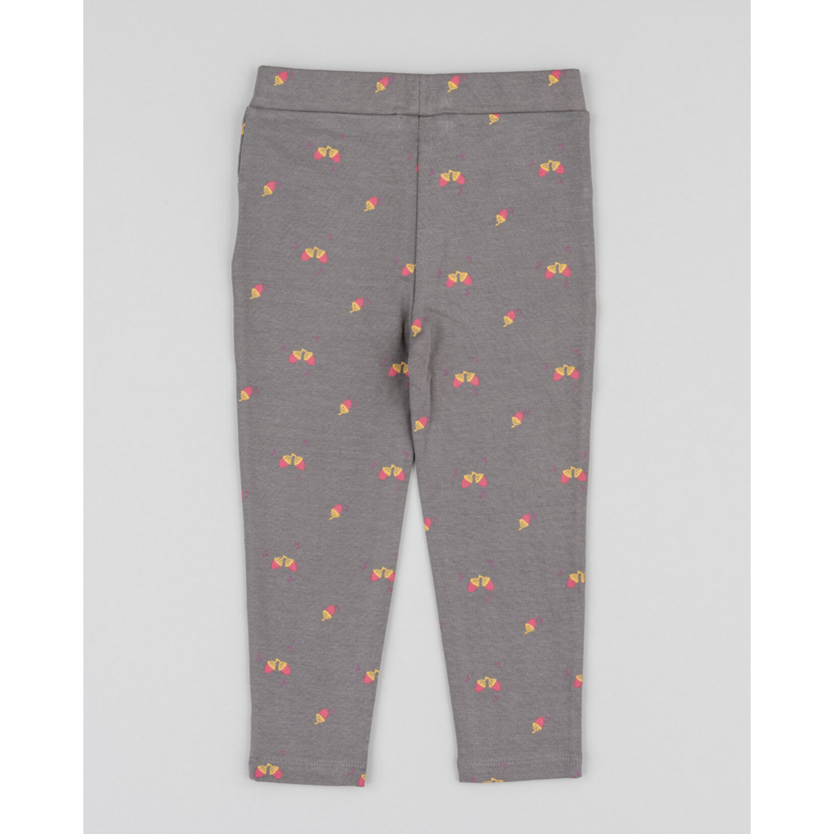 Losan LOSAN - Taupe Grey Soft Pants / Leggings with Orange and Pink Acorn Print